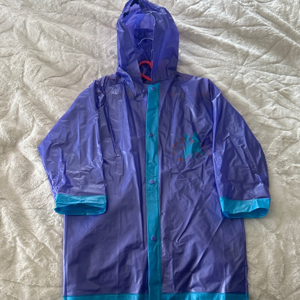 Disney Purple Kids Raincoat with Blue Trim